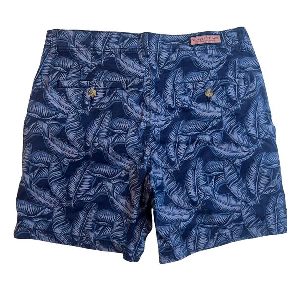 Vineyard Vines Breaker Shorts Mens 30x7 Palm Tree Leaves Breaker Board Chinos - Picture 2 of 11